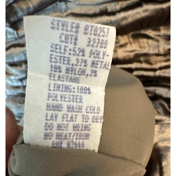 Nicole Miller Metallic Ruched Sheath Dress Petite 10P Silver Cocktail - Picture 6 of 10